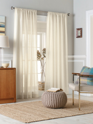 Leno Weave Sheer Curtain Panel Cream - Threshold™