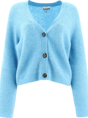 Ganni V-neck Knitted Cardigan