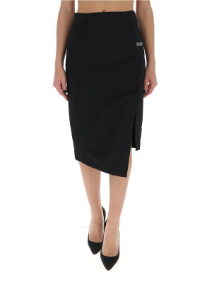 Off-white Asymmetric Pencil Skirt