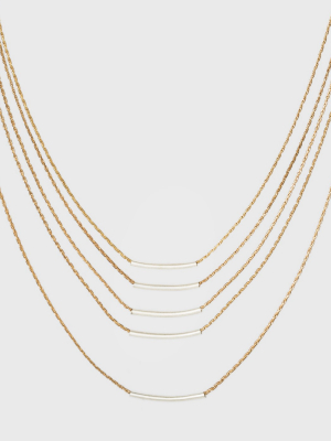 Delicate Multi Row With Thick Chain And Tubing Necklace - Universal Thread™ Gold