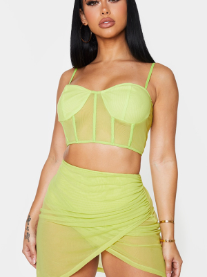 Shape Lime Mesh Binding Detail Bralet