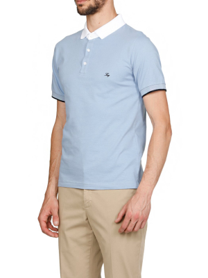 Fay Contrast Collar Polo Shirt