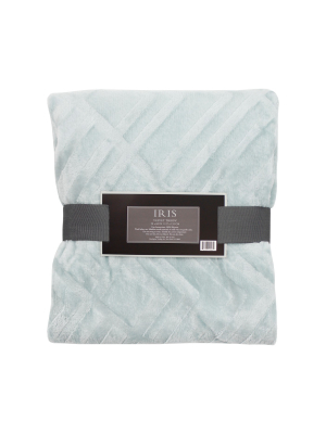 Textured Solid Color Throw Blanket - Iris