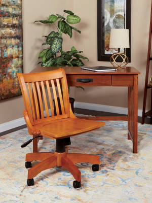 Armless Wood Banker's Chair Fruitwood - Osp Home Furnishings