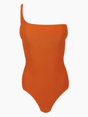 Apex One Shoulder One Piece Swimsuit - Amber Orange