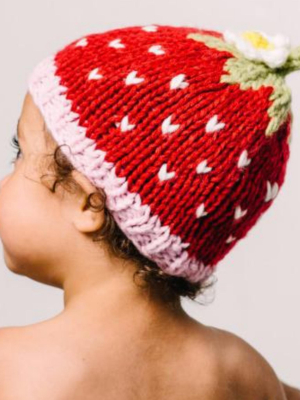 Addie Strawberry Hand-knit Hat