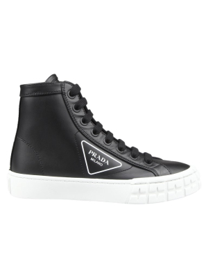 Prada Triangle Logo High-top Sneakers