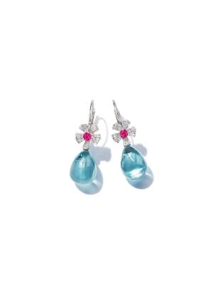 Wonderland Teardrop Aquamarine Earrings