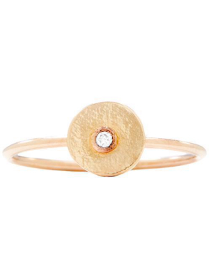Disk Stacking Ring With Diamond