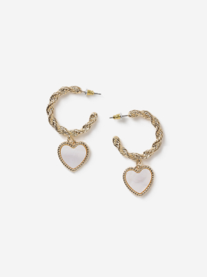 **twist Hoop Heart Earrings