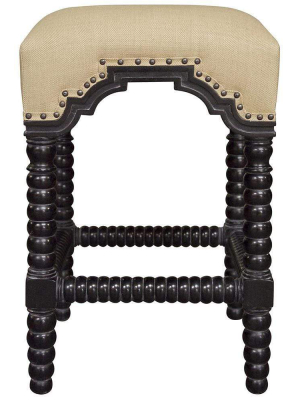 Noir Abacus Hand Rubbed Black Counter Stool