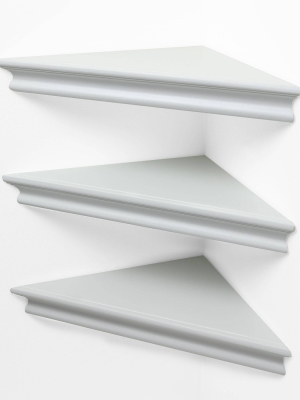 10.9" X 1.6" 3pk Providence Reilly Triangle Corner Shelf Set - Kiera Grace