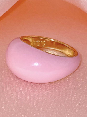 Candy Enamel Ring In Baby Pink