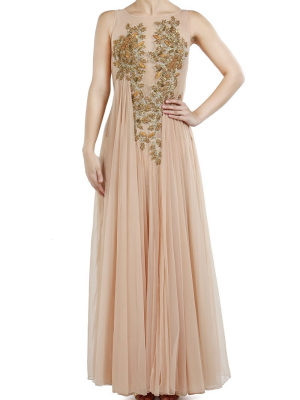 Floor Length Embroidered Gown