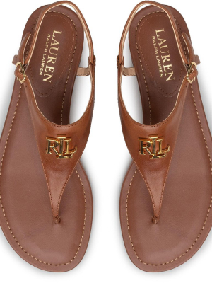 Ralph Lauren Logo Plaque Ankle Strap Sandals