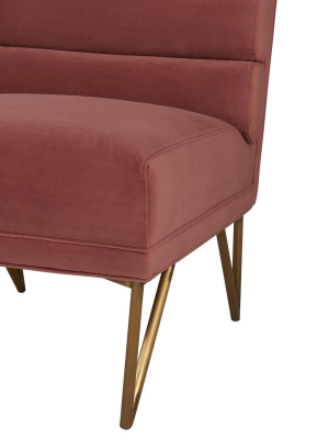 Kelly Salmon Velvet Chair