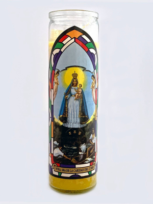 Jar Candle Nuestra Sinora Caridad Del Cobre Yellow - Continental Candle