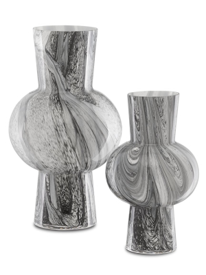 Stormy Sky Glass Vase Set Of 2