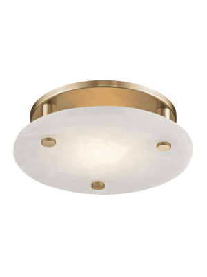 Croton Medium Led Flush Mount Aged Brass