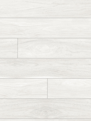 Teak Planks Peel-and-stick Wallpaper In Off-white By Nextwall