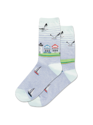 Women's Beach Scene Crew Socks