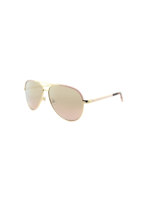 Kate Spade Amarissa/s 04z Womens Aviator Sunglasses Gold Pink 59mm