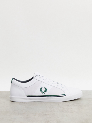 Fred Perry Baseline Leather Sneakers With Panel Detail In White