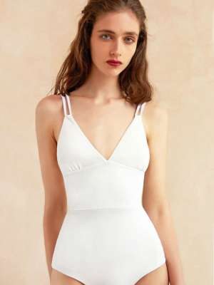 Penny Cross-back One Piece Swimsuit - White