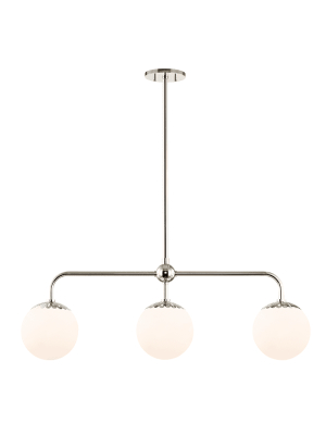 Paige 3 Light Island Light - Polished Nickel