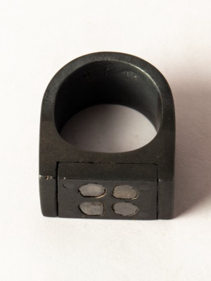 Plate Ring Single (0.8 Ct, 4 Diamond Slabs, 17mm, Ka+dia)