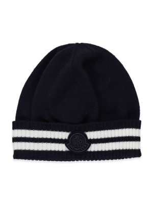 Moncler Enfant Logo Patch Beanie