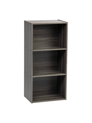 Iris 3 Tier Wood Storage Shelf Gray