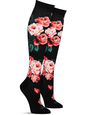 Romantic Rose Knee High Socks | Womens