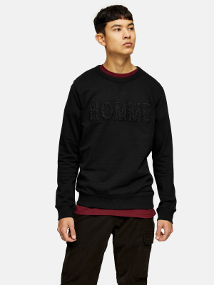 Selected Homme Black Organic Cotton Sweatshirt