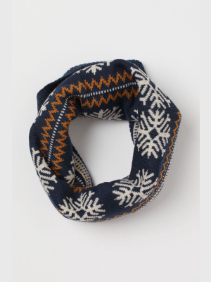 Jacquard-knit Tube Scarf