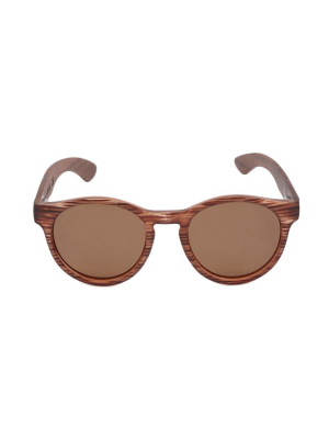 Premium Bubinga Wood Temple Sunglasses - Brown