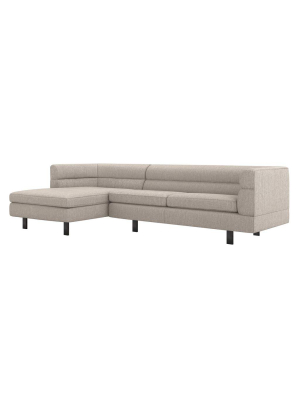 Interlude Home Ornette Left Chaise 2 Piece Sectional - Light Brown