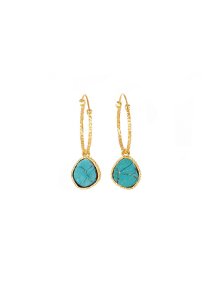 Mini Hoop Earrings - Turquoise