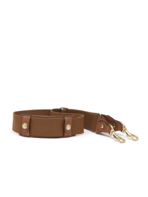 Webbed Shoulder Strap  | Chestnut Leather