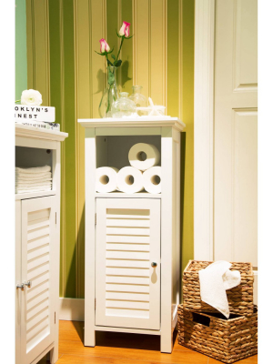 Floor Cabinet With 1 Door White - Glitzhome