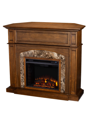 Hobay Electric Media Fireplace With Marble Surround - Aiden Lane