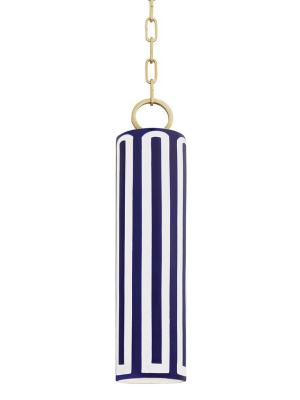 Brookville Aged Brass & Blue Pendant