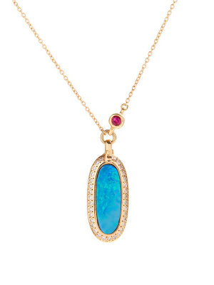 Simone Pendant Necklace With Opal