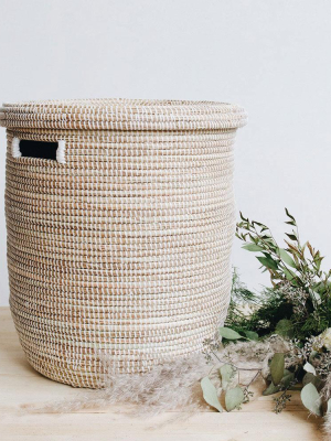 Flat Lid Woven Storage Laundry Basket