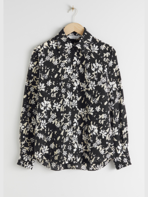 Floral Print Silk Shirt