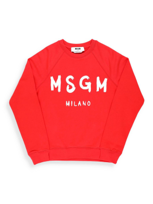 Msgm Logo Print Crewneck Sweatshirt