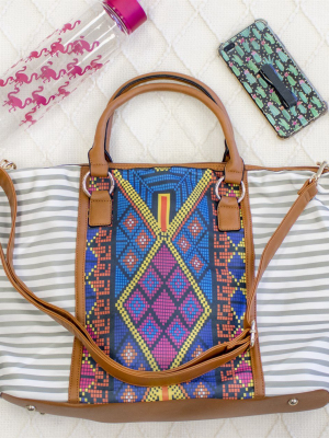 Printed Tribal Bag - Gray