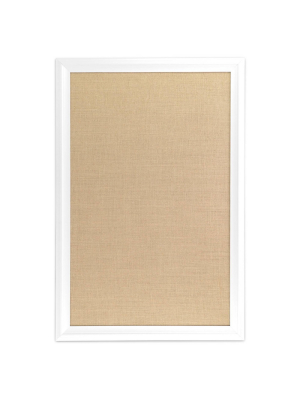 U-brands 20" X 30" Burlap Bulletin Board - White Wood Frame