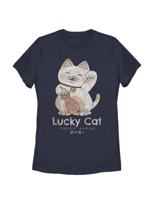 Women's Lost Gods Lucky Cat On Your Side T-shirt