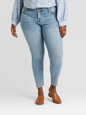 Women's Plus Size Vintage Skinny Jeans - Ava & Viv™ Light Wash